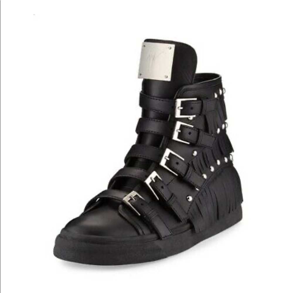 Giuseppe Zanotti Black Fringe Studded sneakers